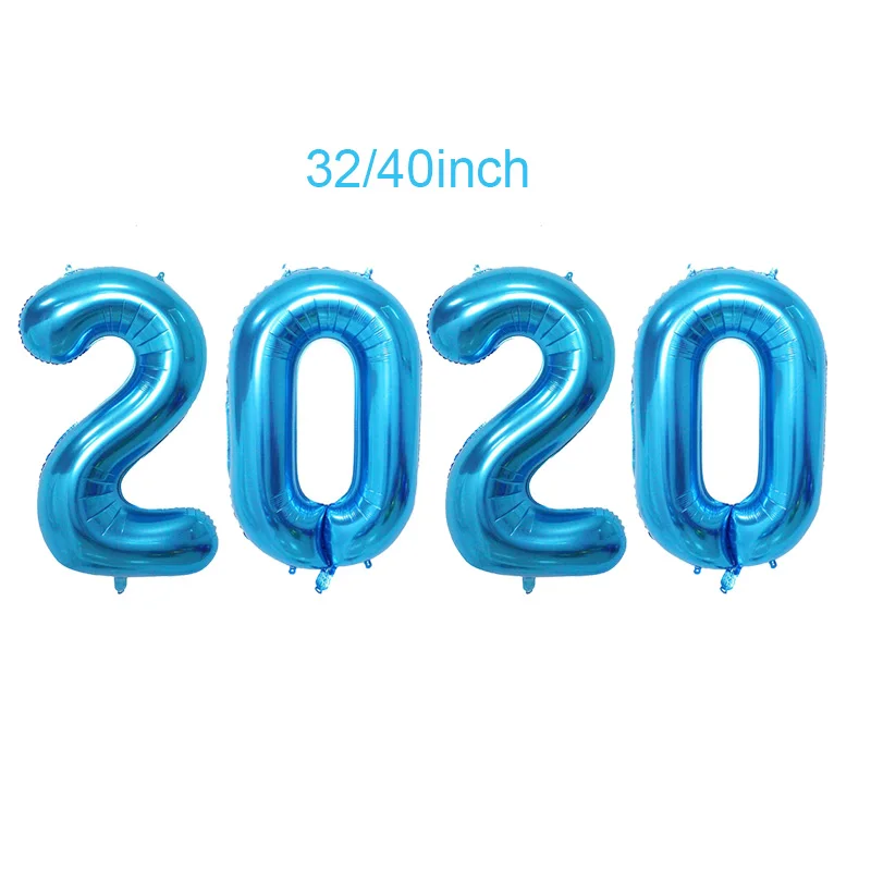 4 шт./лот новый год 2020 Гигантские цифры шар розовое