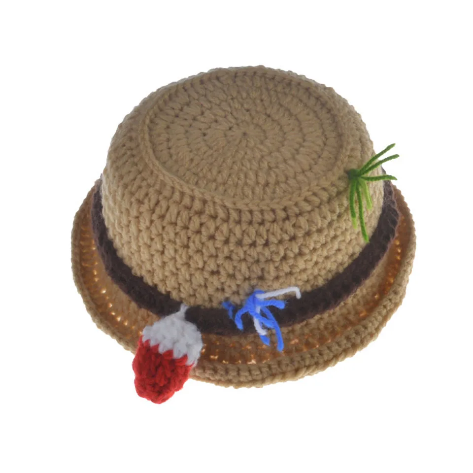 Новорожденный малыш вязаный Рыбак набор с рыбой детский рыболовный костюм