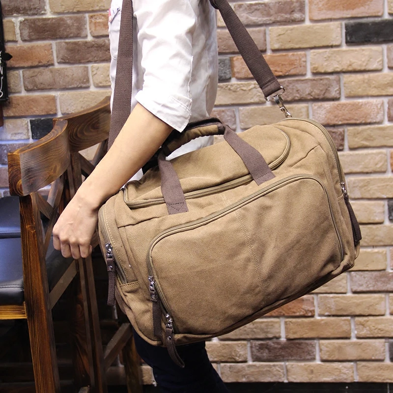 Vintage Canvas Men Travel Bags Weekend Carry on Luggage &amp Leisure Duffle Bag Large Capacity Tote Business Bolso | Багаж и сумки