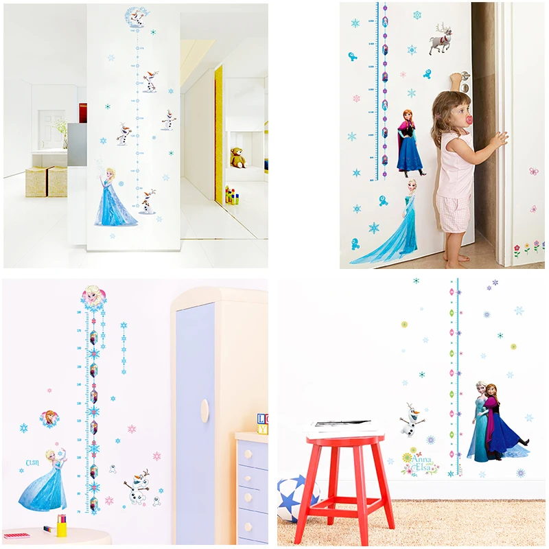 

Disney Frozen Princess Height Measure Wall Stickers For Kids Rooms Home Decor Cartoon Elsa Anna Growth Chart Wall Decals Mural