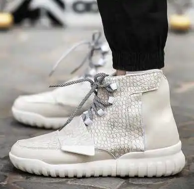 Новая осень повседневная обувь мужчины европейский стиль плоские высокой помощь