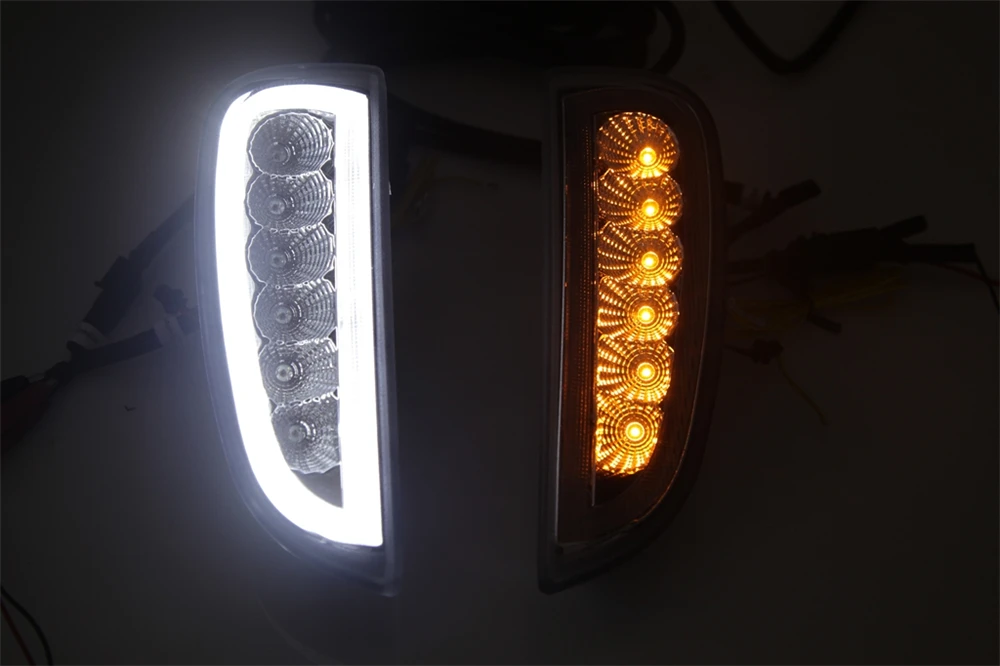 2 шт. днем ходовые огни противотуманных фар DRL для Porsche Cayenne я 957 9 PA 2006 2007 2008 2009 2010 светодио дный поворотники позиции свет
