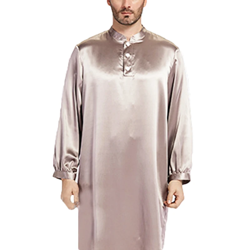 INCERUN, шелковый атлас, мужской халат, пижама, длинный халат, Lounge Ropa Arabe s, костюмы, платье, рубашка, платье, Masculina, Исламская мужская одежда