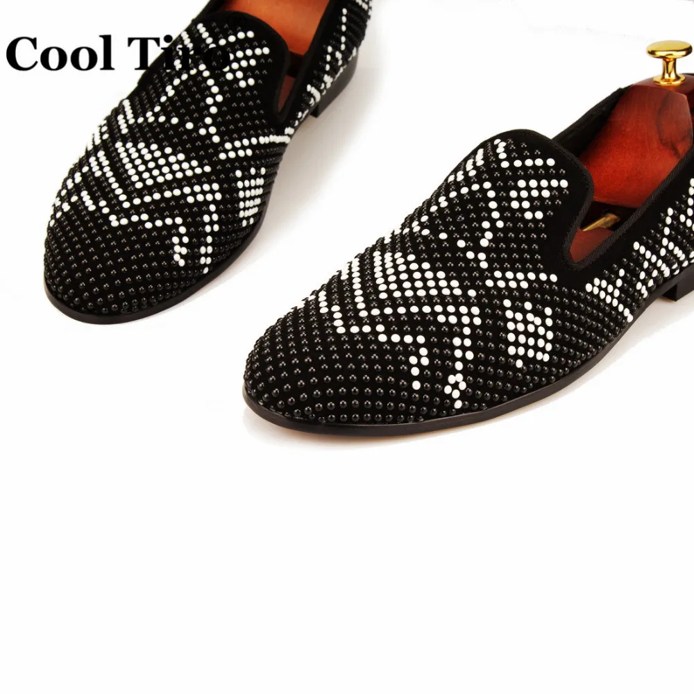 COOL TIRO/мужские лоферы со стразами и цвет белый золотистый черные замшевые