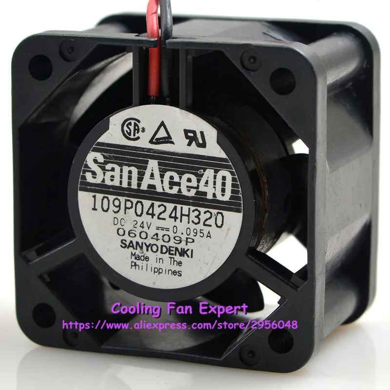 Sanyo 109P0424H320 2 провода двойной шарикоподшипник Вентилятор охлаждения DC 24V 0.095A 28 Вт