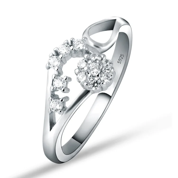 Ювелирные изделия из стерлингового серебра серебряное кольцо 925 с цирконием