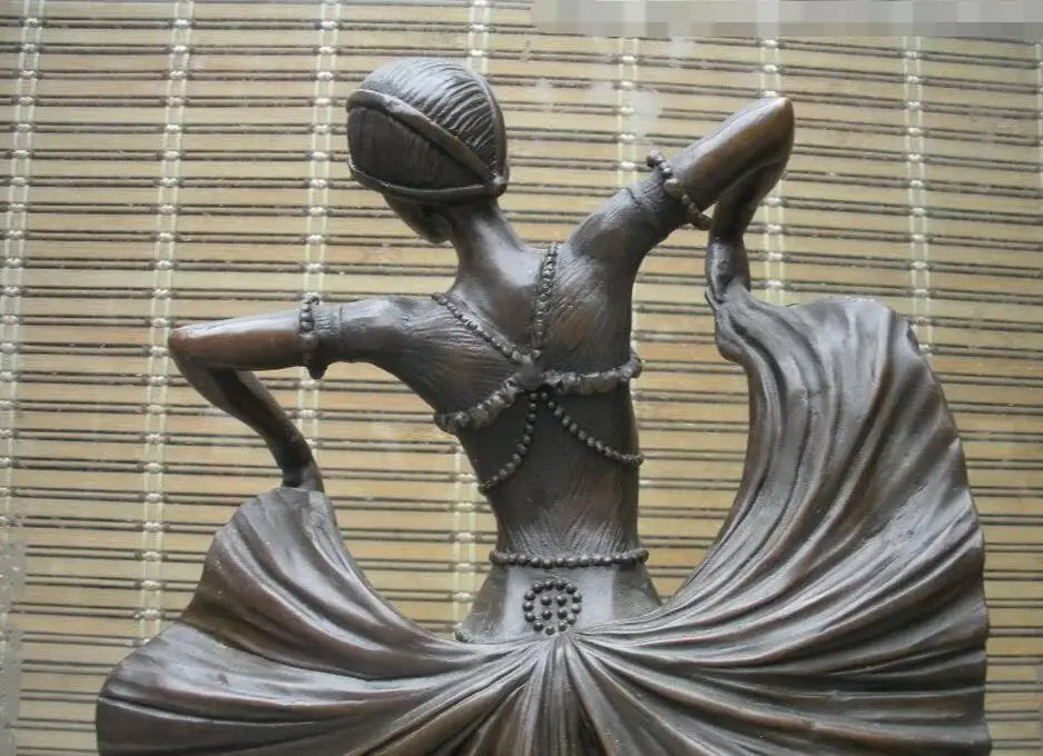 Западной шарик из чистой бронзы Танцы художников хип-хоп платье бронзовая