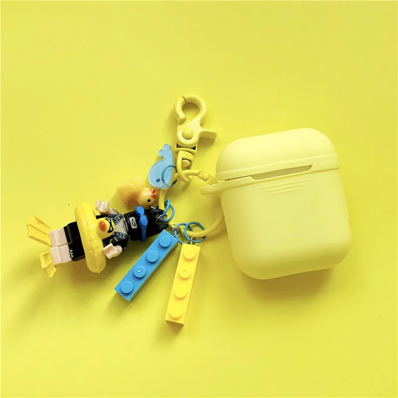 Newest Batman Figure Decorative Silicone Case for Apple Airpods Air Pods Accessories Protective Cover Bluetooth Earphone Case - Цвет: yellow