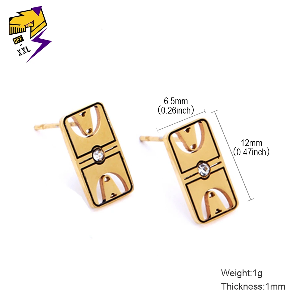 Серьги-гвоздики в стиле хип-хоп для улицы баскетбольной сцены мужские серьги