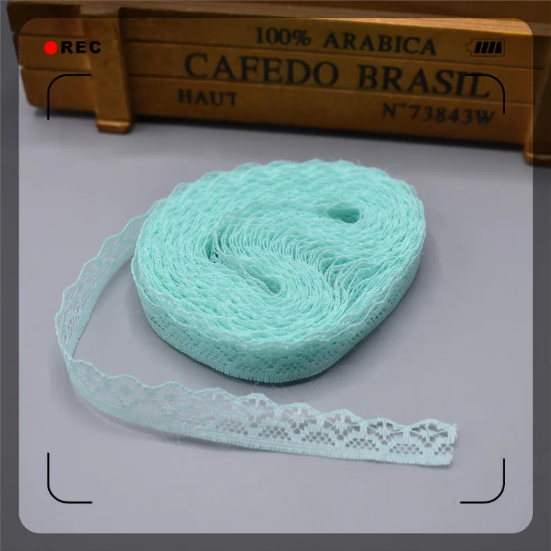 Light Green 10 ярдов/партия кружево, лента, тесьма ширина 14 мм кружевная отделка Ткань DIY Вышитые для шитья аксессуары свадебное платье африканская кружевная ткань - Цвет: Light Green