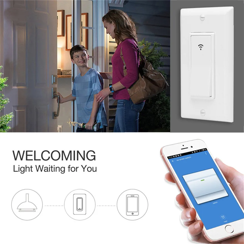 WiFi умный настенный выключатель света Smart Life/Tuya мобильное приложение пульт дистанционного управления не требуется концентратор Работает с Amazon Alexa Google Home IFTTT