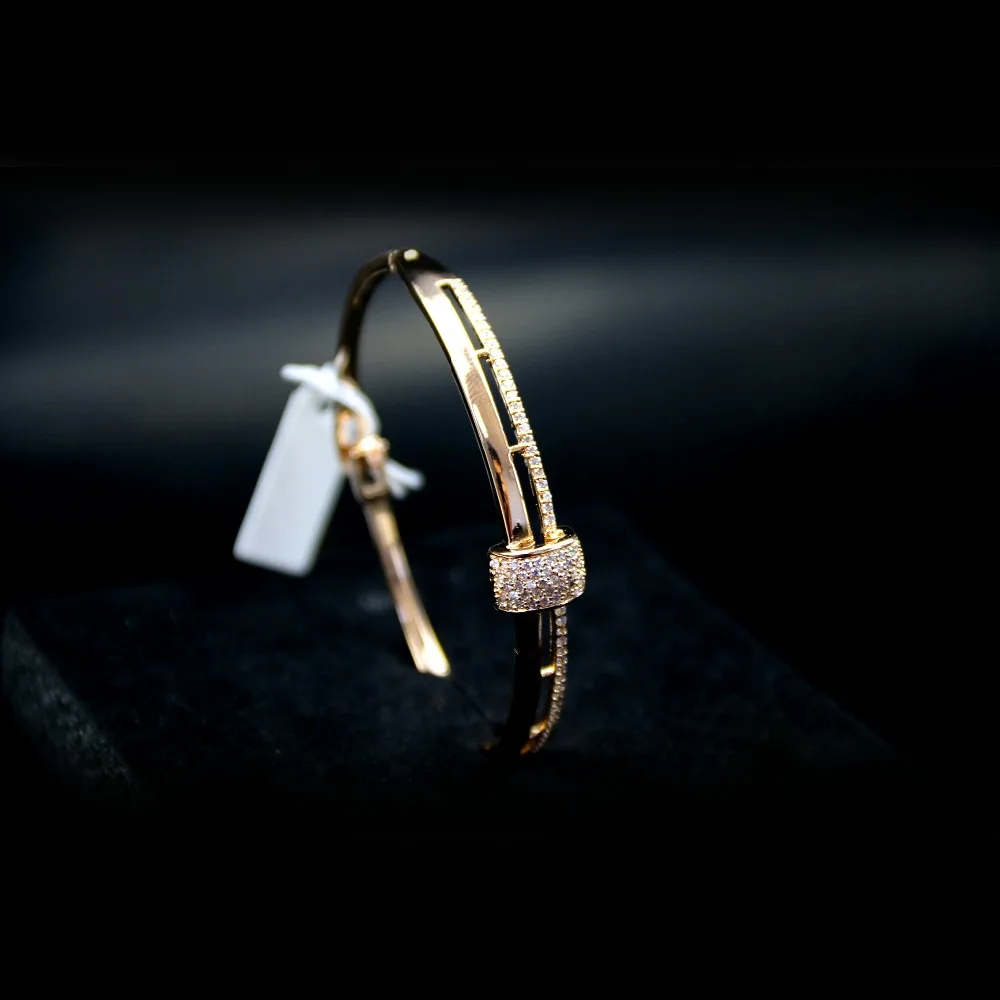 Женский браслет с инкрустированными фианитами медный в подарок|Браслеты| |