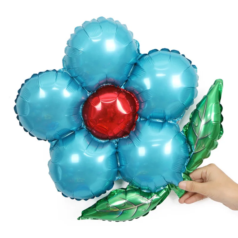 lightblue Воздушные шары из алюминиевой фольги с цветами 33*34 см, пять листьев, декор для свадебной комнаты, дня рождения, украшения в форме цветка, воздушные шары - Цвет: lightblue
