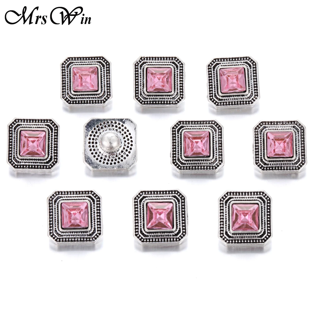 10pcs/lot 12mm Snap Jewelry Lot Vintage Rhinestone Metal Buttons fit DIY Sivler Bracelets Button | Украшения и аксессуары