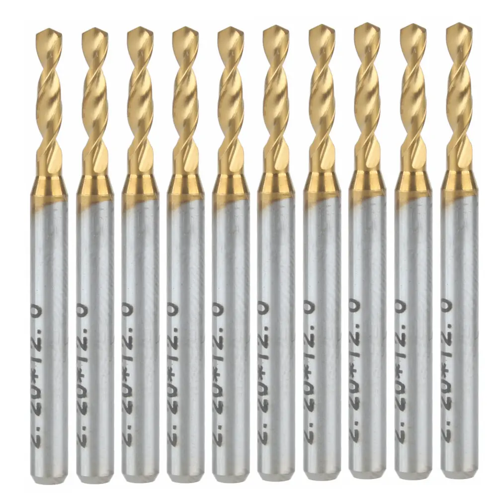 

10x Titanium Nitride Coated Carbide PCB CNC Drill Bits Router 2.2mm
