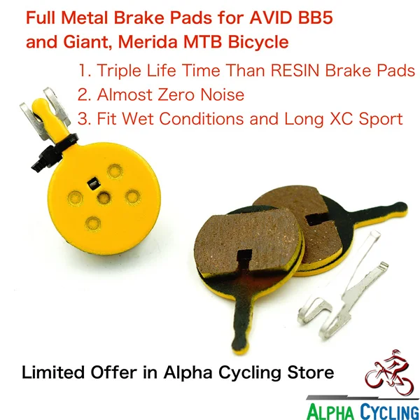 Велосипедные дисковые Тормозные колодки для AVID BB5 Giant и Мерида MTB велосипеда 4 пары
