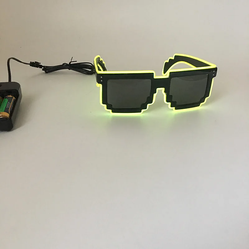 DIY цветные очки пиксельный светильник El Wire Led мигающие очки EDM EDC Rave вечерние очки Аксессуары для глаз солнцезащитные очки