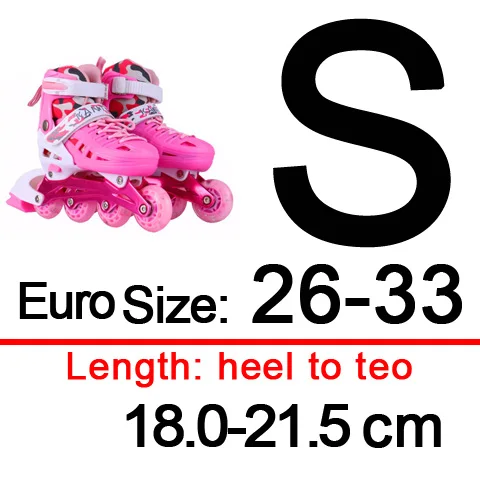 S 31-34(18-21.5cm) Одиночные мигающие роликовые коньки для детей PU Роликовые кроссовки Quad Skate регулируемые Инлайн ролики для слалома обувь хорошая как SEBA IA70 - Цвет: S 31-34(18-21.5cm)