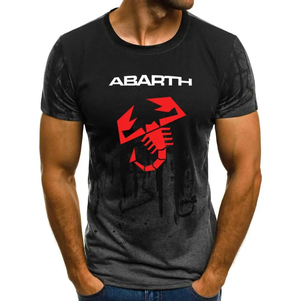Мужская футболка с коротким рукавом автомобиль ABARTH Логотип Мужская Летняя Повседневная хлопковая Футболка с градиентом модная футболка в стиле хип-хоп Harajuku Мужская брендовая футболка - Цвет: 804