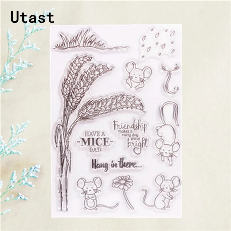 Пшеничные мыши мышь прозрачные силиконовые штампы/прозрачный резиновый штамп