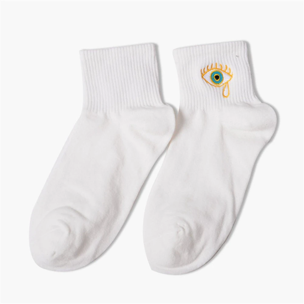 Япония Харадзюку модные носки для женщин креативный мультфильм вышивка радужные