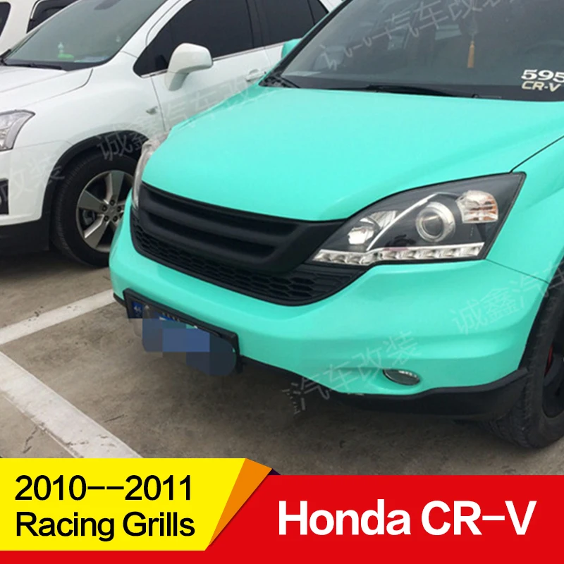 Использование для Honda CRV гоночных грилей 2010 2011 год углеродное волокно рефитт Передняя Центральная гоночная решетка крышка аксессуары без логотипа автомобиля
