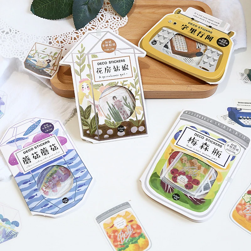 20 шт./пакет парник для выращивания грибов девушка наклейка машинка стикеры diy