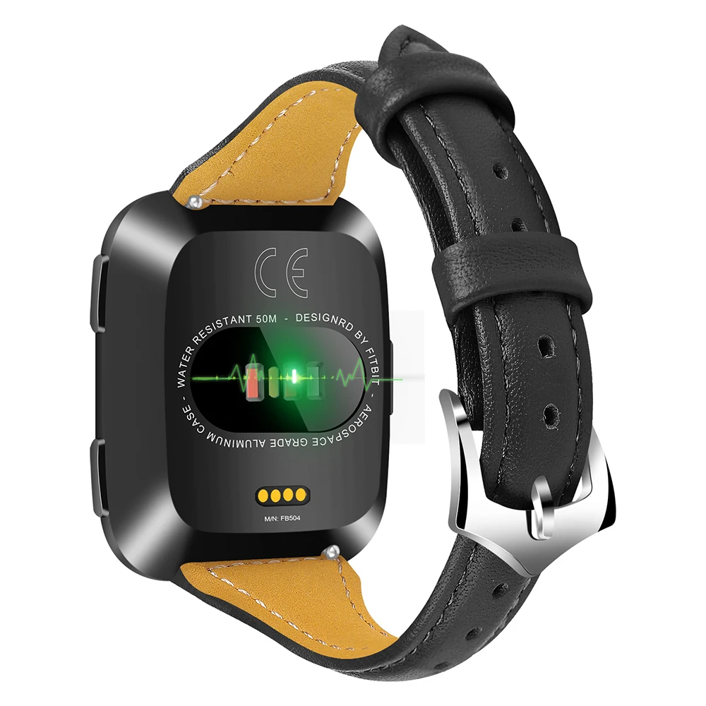 Кожаный ремешок для часов Fitbit Versa умный Браслет цветной спортивный сменный