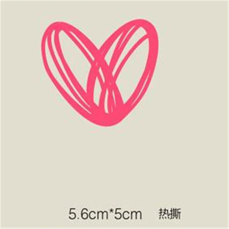 T shirt heat transfer printing heart stripe dot 56mm pvc patch for clothes iron on patches clothing 3d stickers | Дом и сад