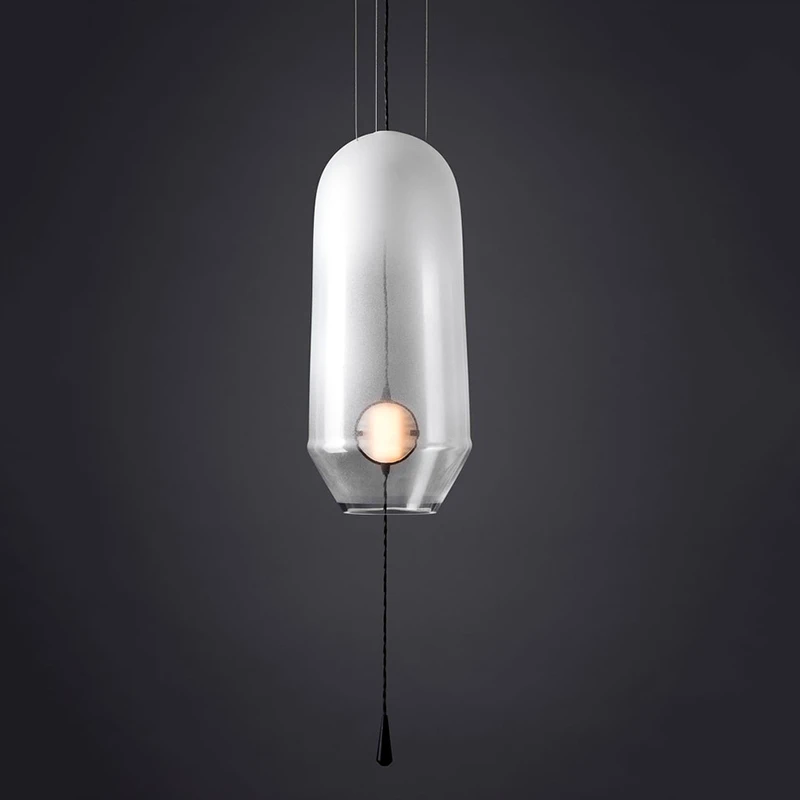 Американские стеклянные шаровые подвесные светильники железные кулоны на