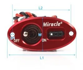 Miracle Овальный выключатель питания из алюминиевого сплава с кабелями Futaba / JR