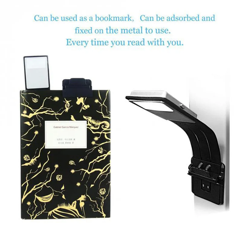 Портативный светодиодный для чтения книг светильник со съемной гибкий зажим USB Перезаряжаемые светильник вспышки светильник reding лампа для защиты глаз кровать
