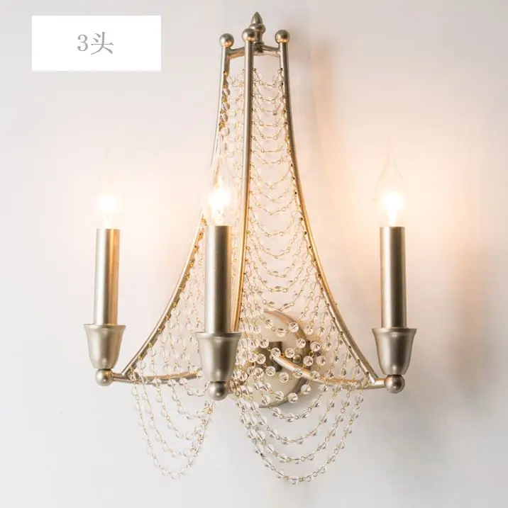 Американская страна искусственная Хрустальная настенная лампа для гостиной