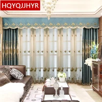 europe and the united states top embroidery curtains for living room windows luxury classic custom villa curtain for bedroom