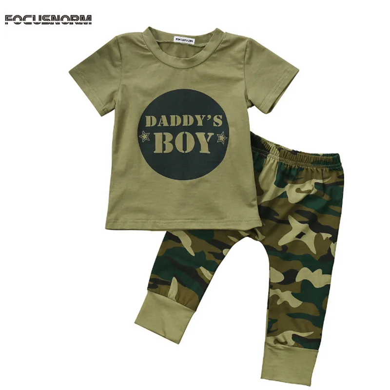 FOCUSNORM камуфляжная футболка для новорожденных малышей мальчиков девочек топ +