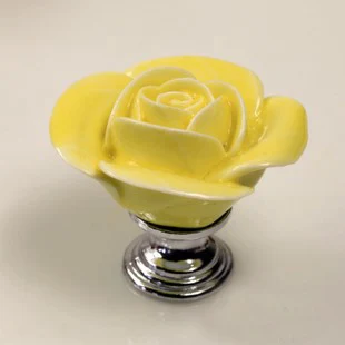 Ручка керамический розовый цветок декоративная ручка для мебели Цветочная ящика
