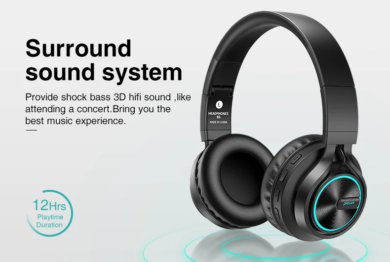 B6 беспроводные наушники Bluetooth 4 1 Наушники 12 H время игры Стерео светящиеся с