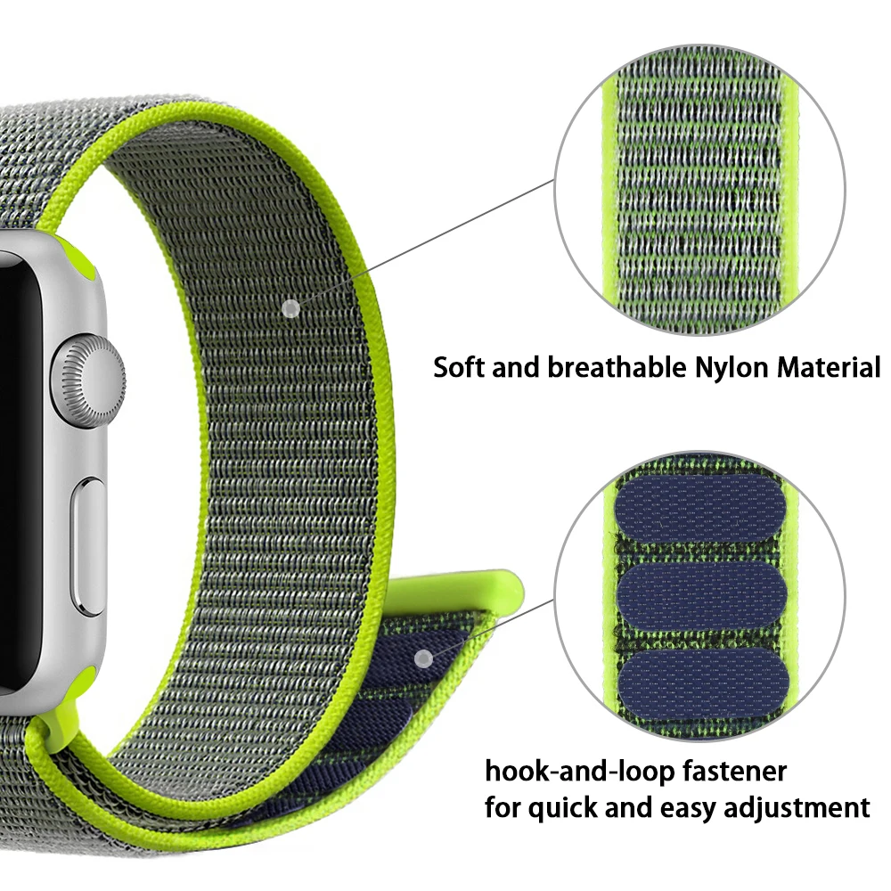Тканый нейлоновый спортивный ремешок для Apple Watch серии 5 4 44 мм 40 мм ремешок для iWatch 42 мм 38 мм серия 4 3 2 полосы