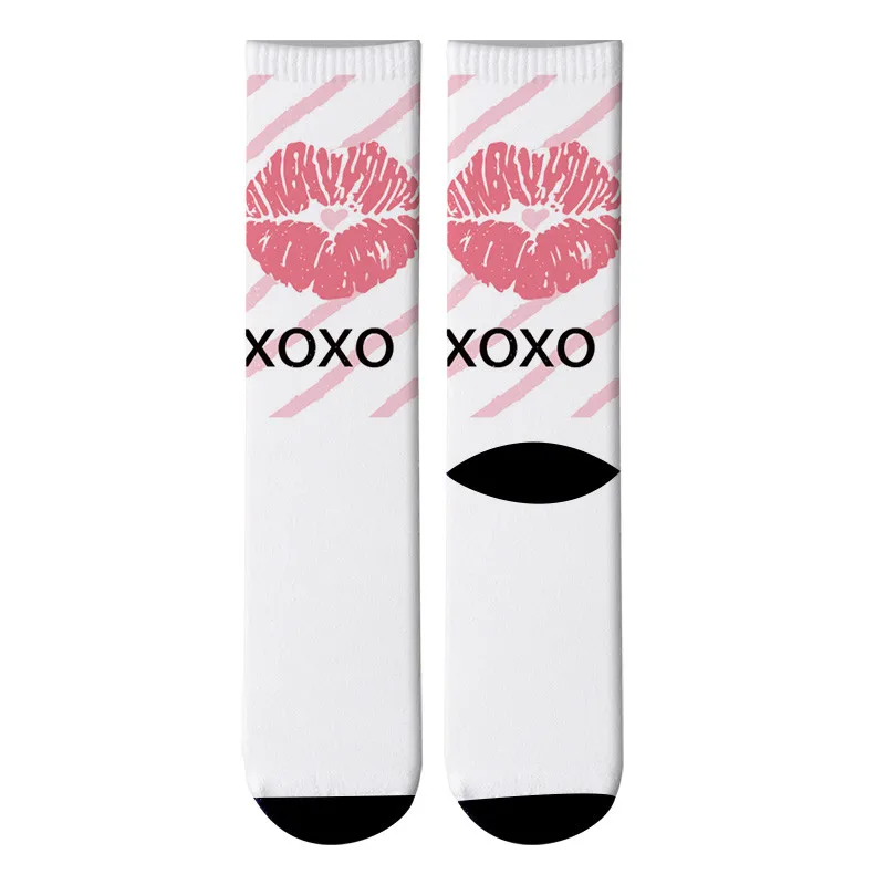 Женские хлопковые носки милые с рисунком в стиле Харадзюку длинные женские для