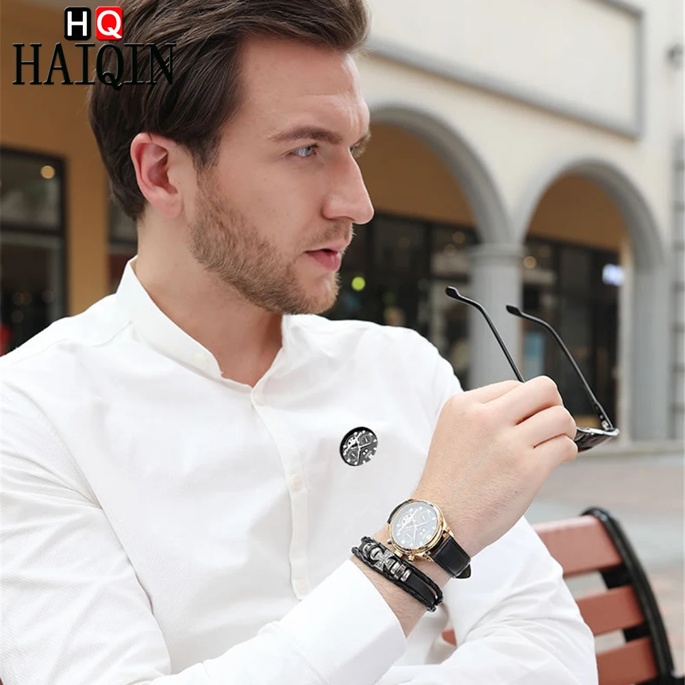 Часы наручные HAIQIN Мужские автоматические брендовые механические