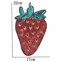 sequins patch iron on strawberry embroideried applique big motif sewing stickers fabric cloth patches diy decoration patch large