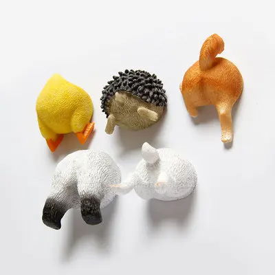 Мультяшный 3D бюст животное холодильник магнитная палочка из смолы ручная