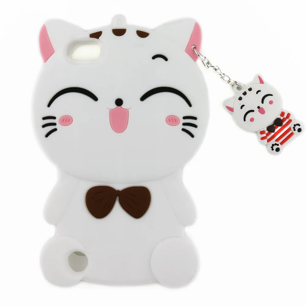 White Cat 3D мультфильм чехол для Ipod Touch 6 Touch 5 6th/5th поколения Кошка Китти Единорог мило форме мягкого силикона чехол - Цвет: White Cat