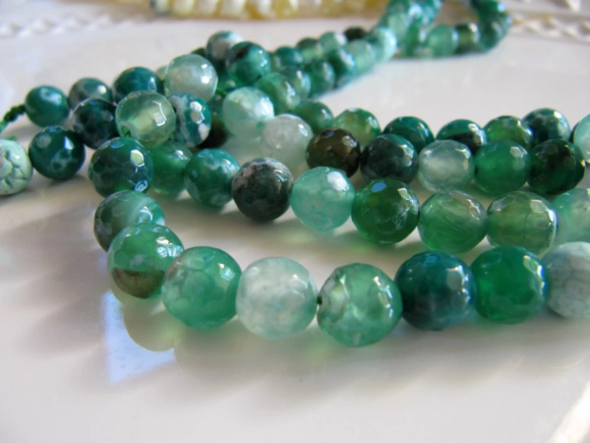 Модный diy 8 мм круглый белый зеленый агат e Bead Агаты камень приблизительно 55 шт.|beads