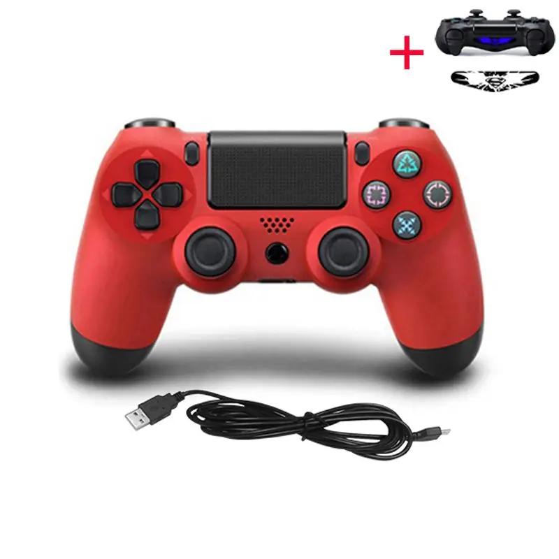 Красный Для PS4 USB проводной геймпад пульт дистанционного управления для ПК Джойстик геймпады для sony Platstaion 4 PS4 игровые аксессуары - Цвет: Красный