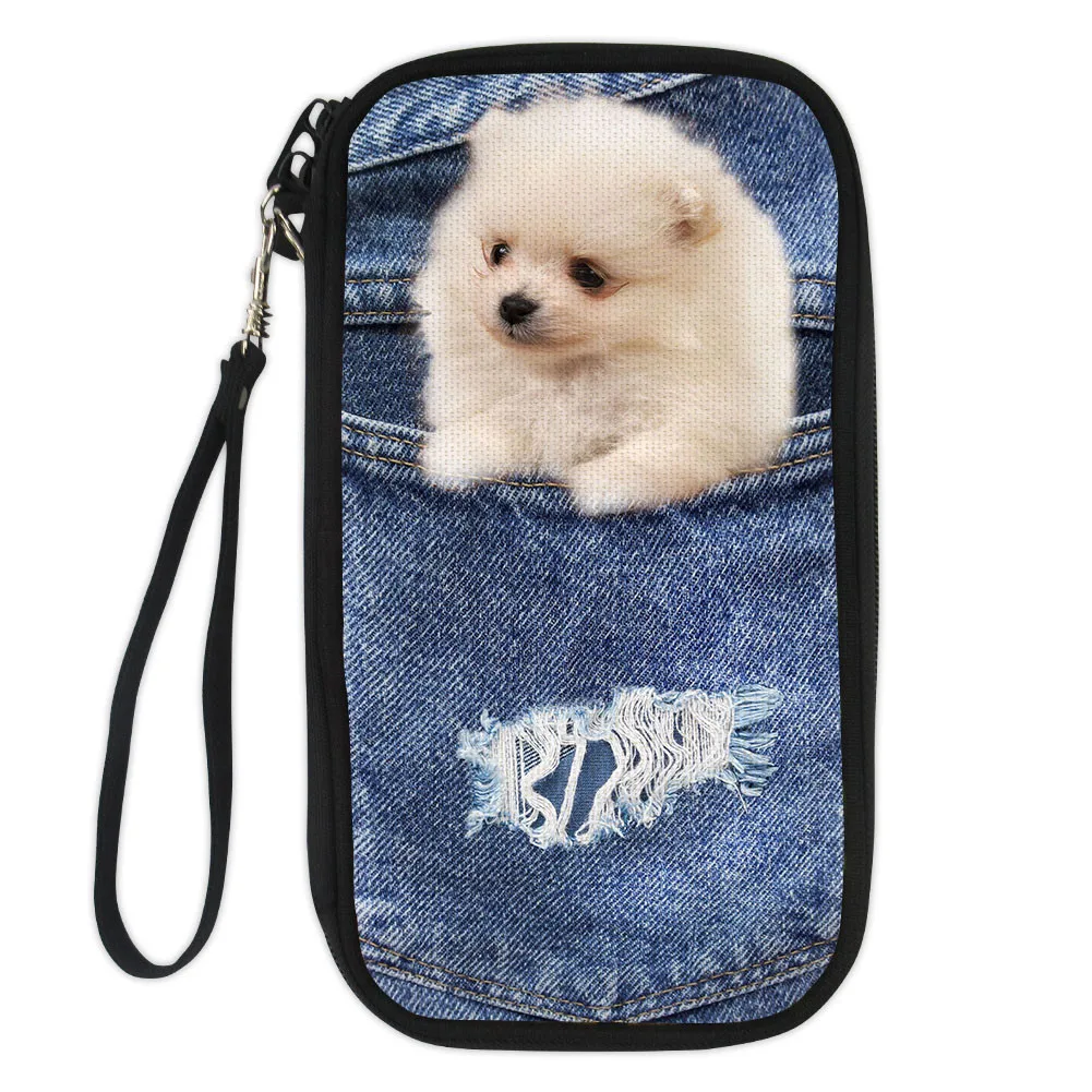 FORUDESIGNS Demin Cat Длинные дизайнерские кошельки Многофункциональные повседневные брендовые Визитницы для женщин с 3D принтом Собаки Сумки для карт - Цвет: CC1766Z6