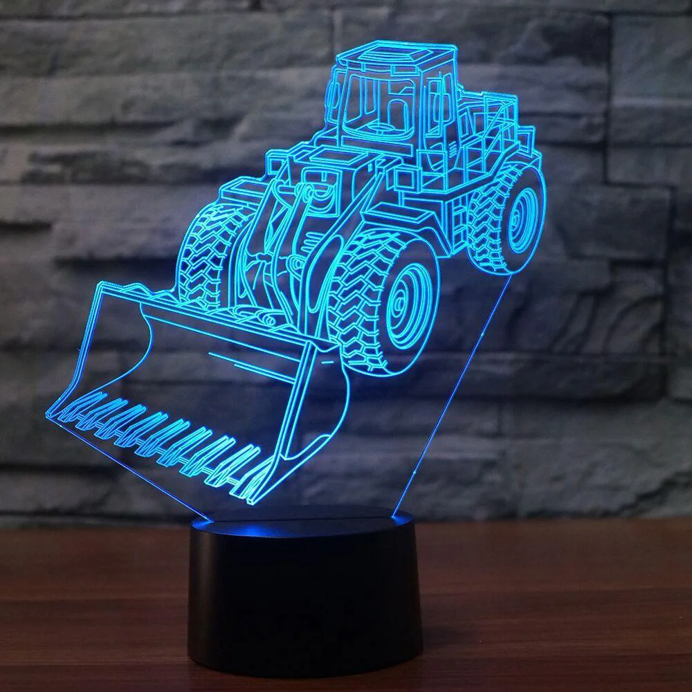 

Excavator lamp Led 3D Night Light 7 Color Change Atmosphere Remote Touch Lampe Vision Stereo Lamp Acrylic 3D Lamp As Great Gifts
