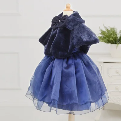 Новый мягкий болеро с цветочным узором для девочек из искусственного меха