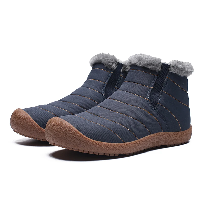 Удобные мужские зимние сапоги на резиновой подошве с мехом теплые резиновые