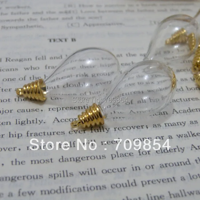 Бесплатная доставка! 30 шт./лот 18*30 мм стеклянные Пузырьковые флаконы с золотым